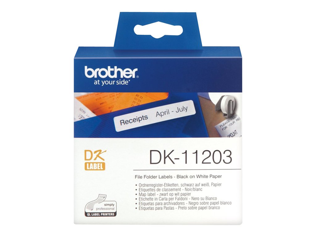Brother DK-11203 - Schwarz auf Weiß - 17 x 87 mm 300 Etikett(en) (1 Rolle(n) x 300 Aktenetiketten - für Brother QL-1050, QL-500, QL-550, QL-560, QL-570, QL-650, QL-710, QL-720, QL-820